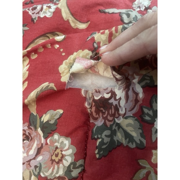 Ralph Lauren Vintage USA Danielle Marseilles Deep Red Floral King Comforter - Picture 3 of 6